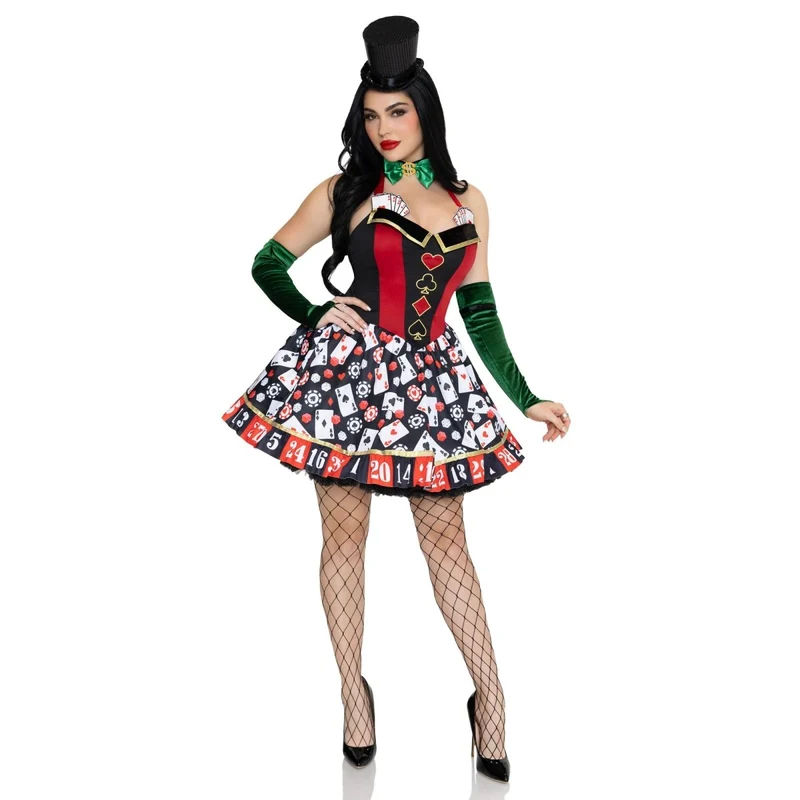 Lady Luck Costume for Adults, Casino Dealer Costume