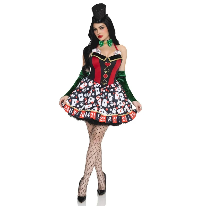 Lady Luck Costume for Adults, Casino Dealer Costume