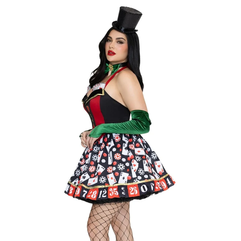 Lady Luck Costume for Adults, Casino Dealer Costume