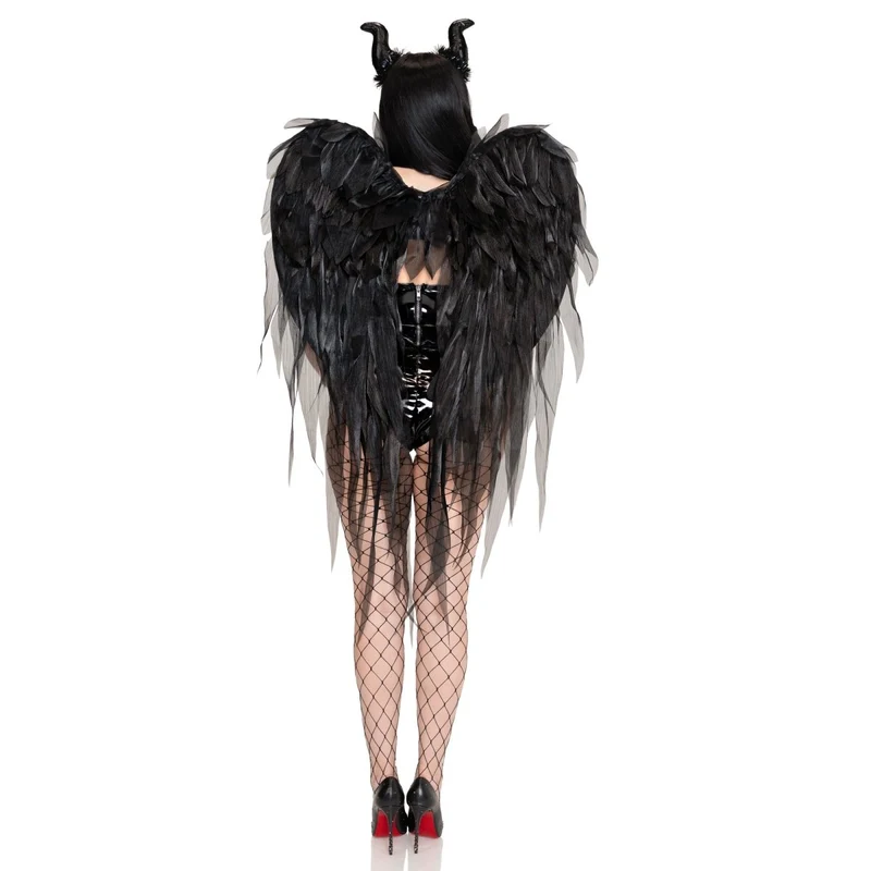 Dark Enchantress Chiffon Wings and Horns for Adults