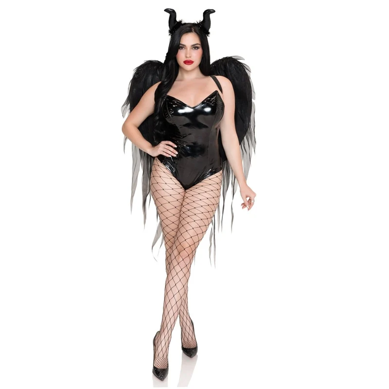 Dark Enchantress Chiffon Wings and Horns for Adults