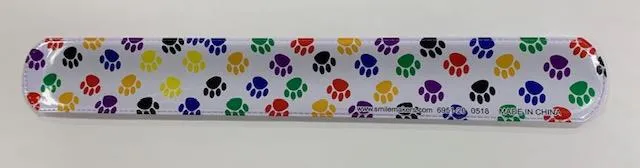 Slap Bracelet Rainbow Paws / Bracelet à claquer Pattes arc-en-ciel