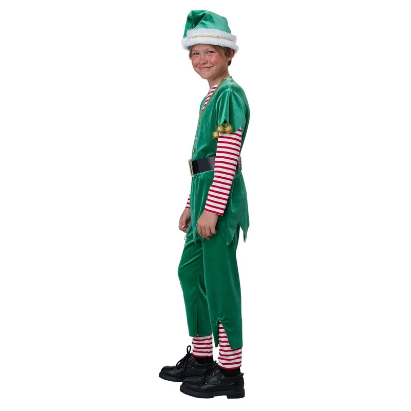 Joyful Christmas Elf Costume for Kids, Tunic, Pants and Hat