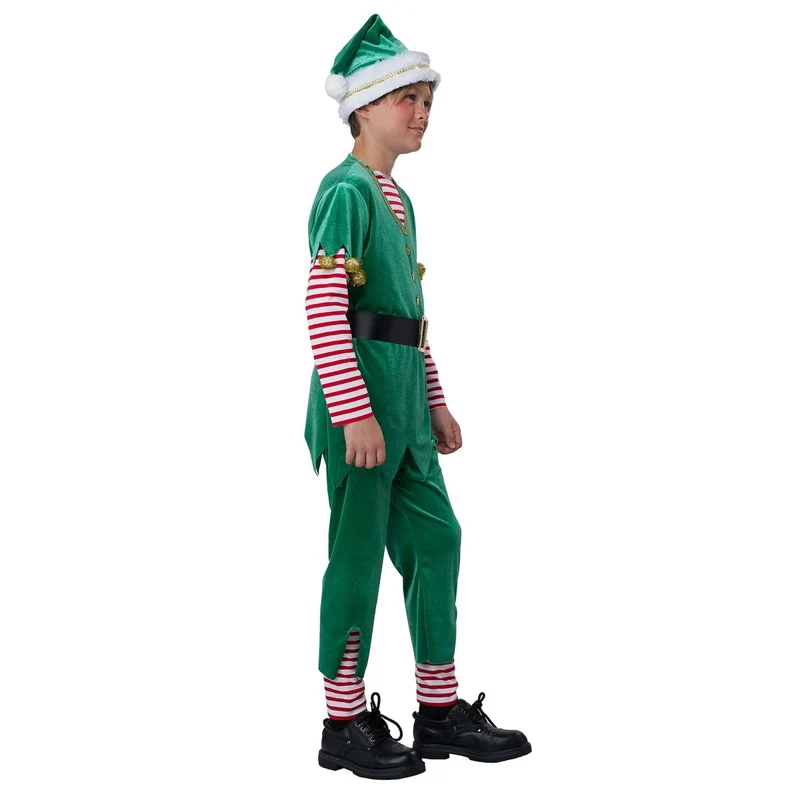 Joyful Christmas Elf Costume for Kids, Tunic, Pants and Hat