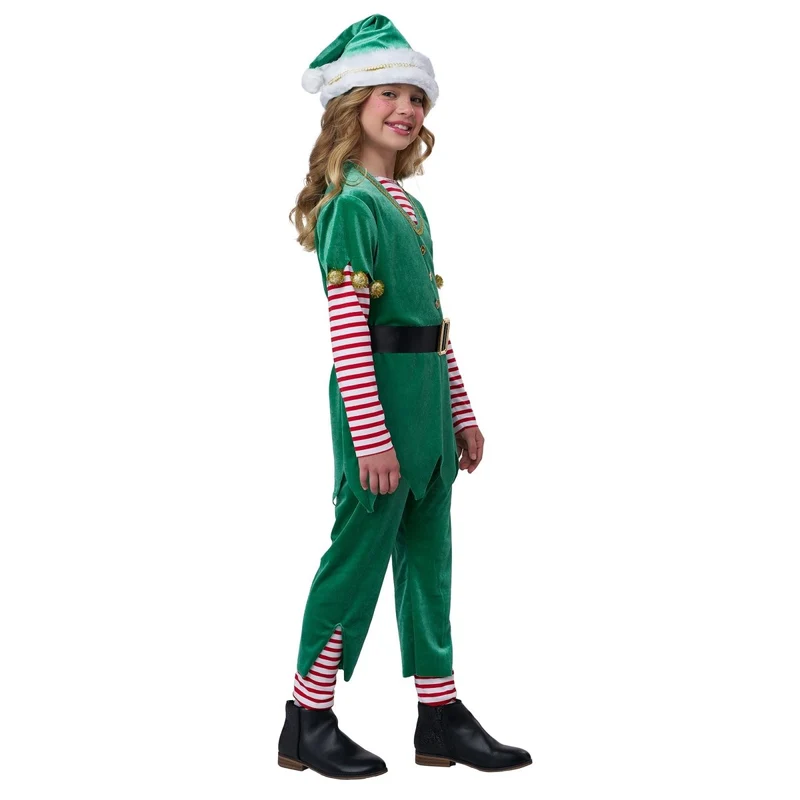 Joyful Christmas Elf Costume for Kids, Tunic, Pants and Hat