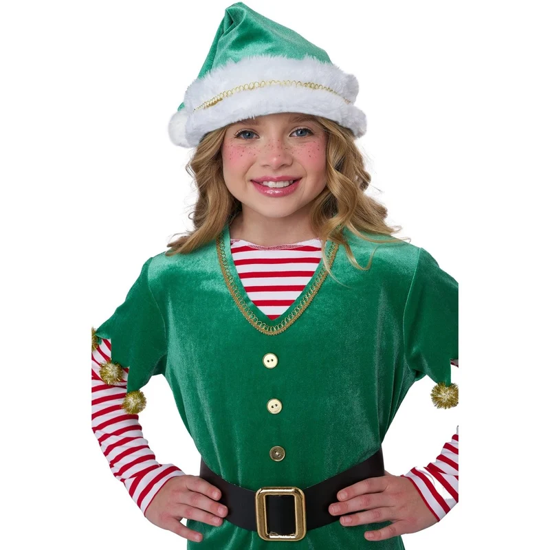 Joyful Christmas Elf Costume for Kids, Tunic, Pants and Hat