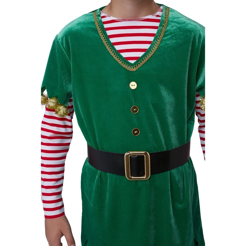 Joyful Christmas Elf Costume for Kids, Tunic, Pants and Hat