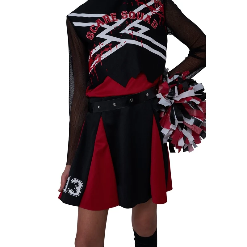Scare Squad Cheerleader Costume for Kids, Dress, Hair Bow and Pom Pom