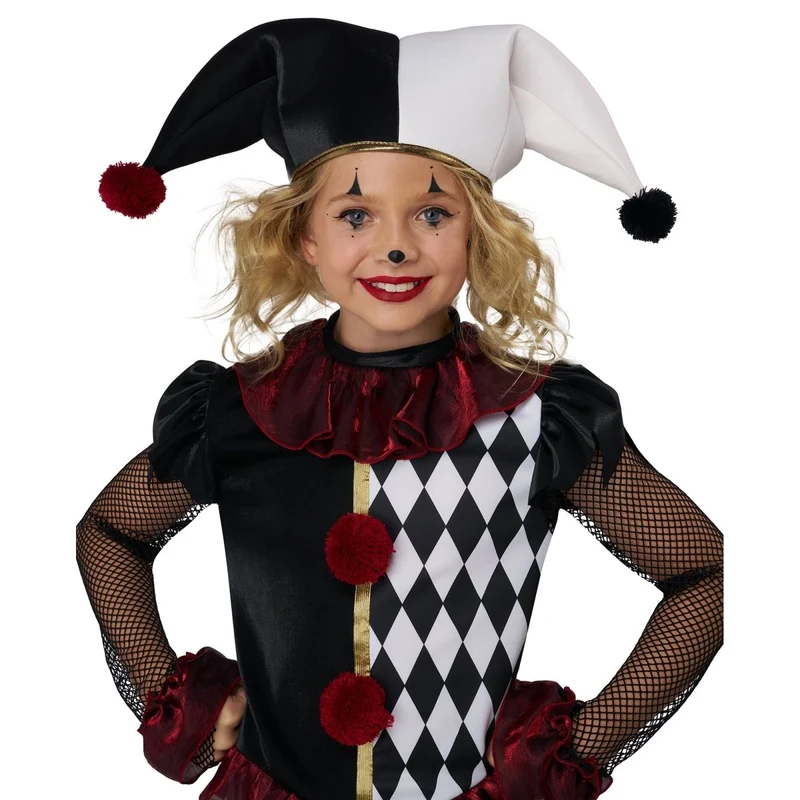 Mischievous Jester Costume for Kids, Shirt, Pants and Hat