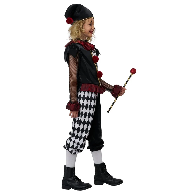 Mischievous Jester Costume for Kids, Shirt, Pants and Hat