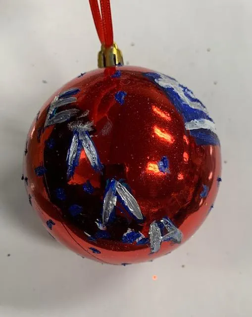 Ornament by Katerina Mertikas - Greek Flag (Ellas) (Red Ornament) / Ornement de Katerina Mertikas - Drapeau grec (Ellas) (Ornement rouge)