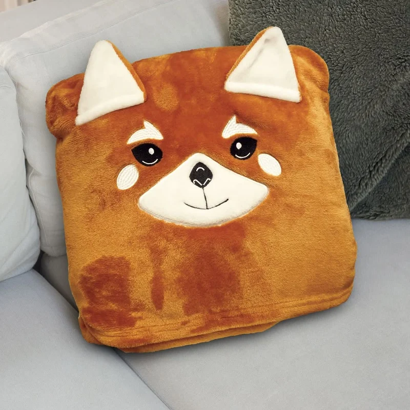 PLAID KANGOUROU PANDA ROUX