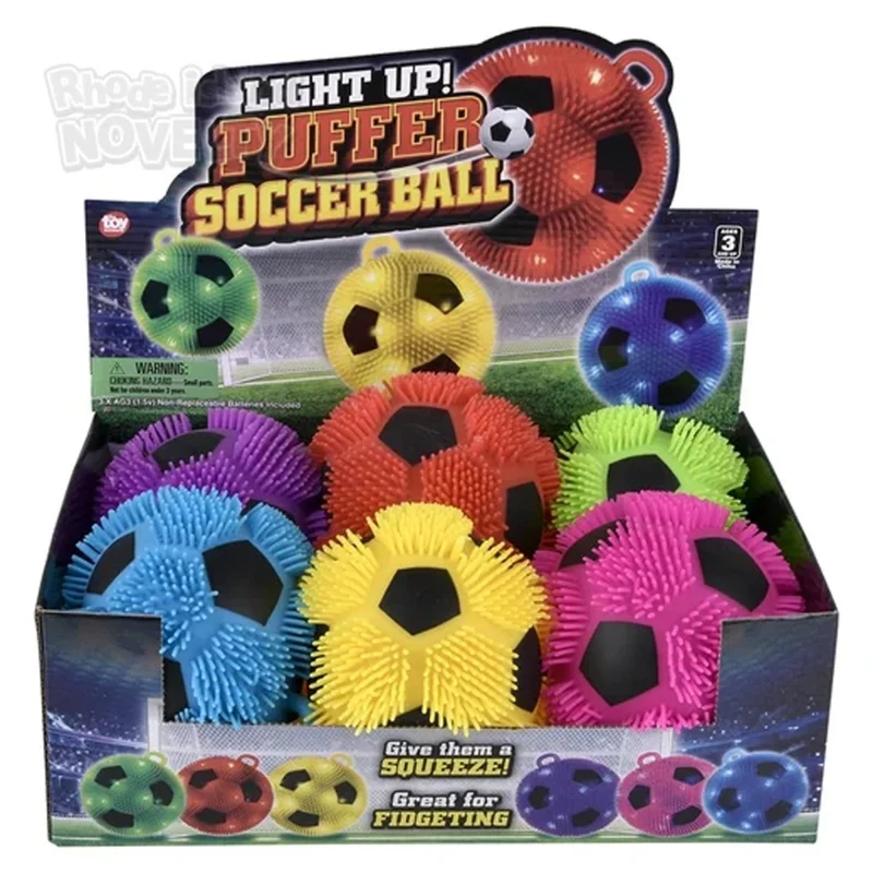 Light-Up Soccer Puffer Ball, 6 Inches, Assortment, 1 Count