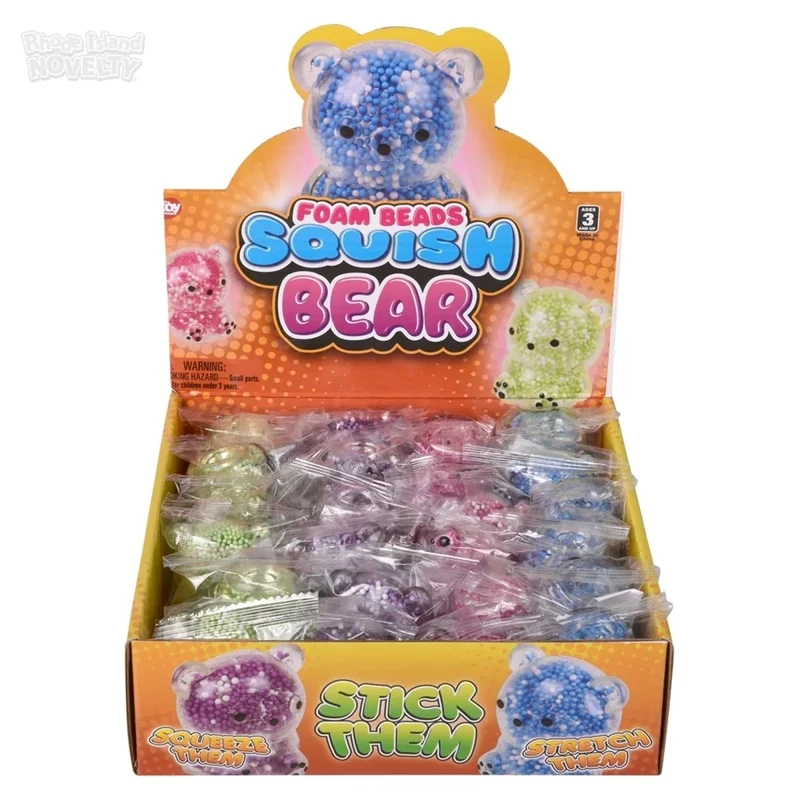 Mini Squeezy Foam Bead Bear, Assortment, 1 Count