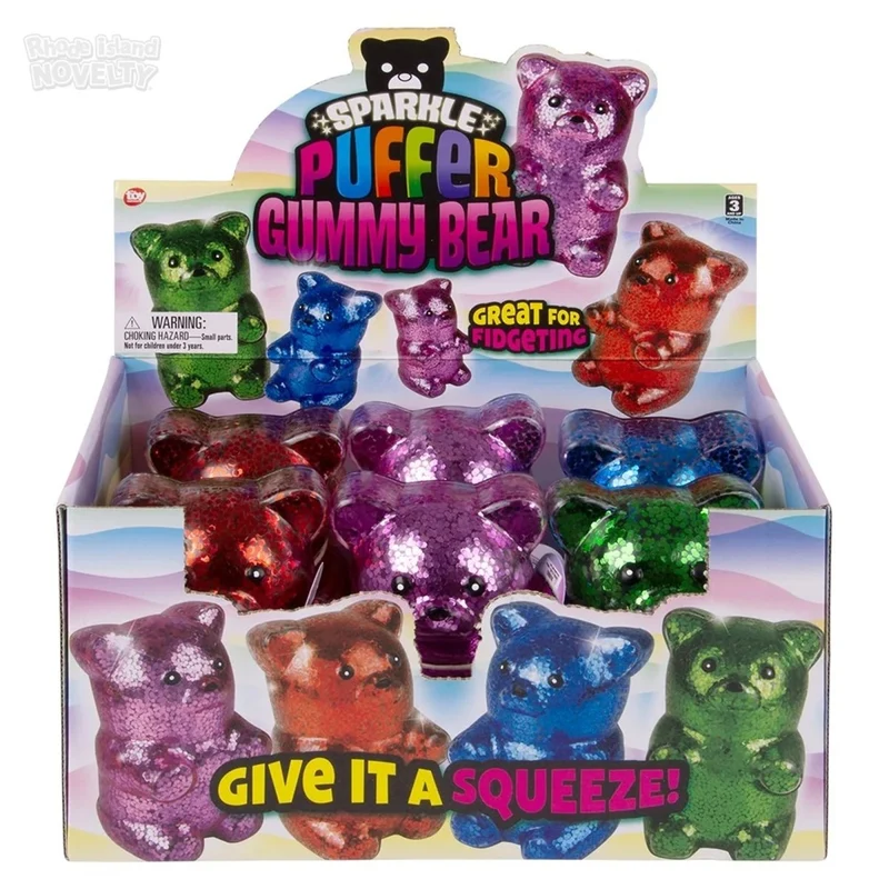 Sparkle Puffer Gummy Bear, 7 Inches, Assortment, 1 Count