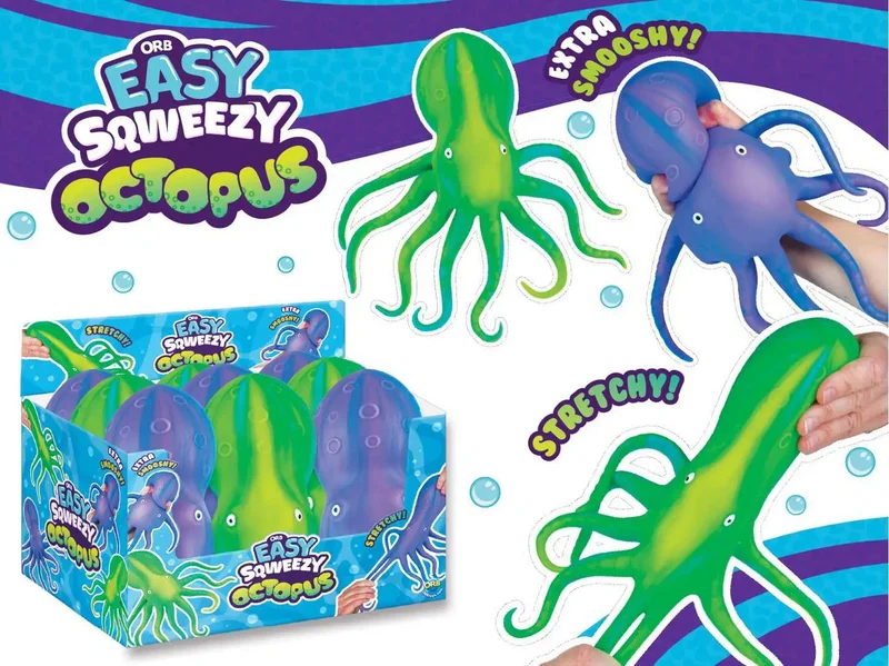 Single Easy Sqweezy Octopus Squeeze Toy Sensory Fidget Toy