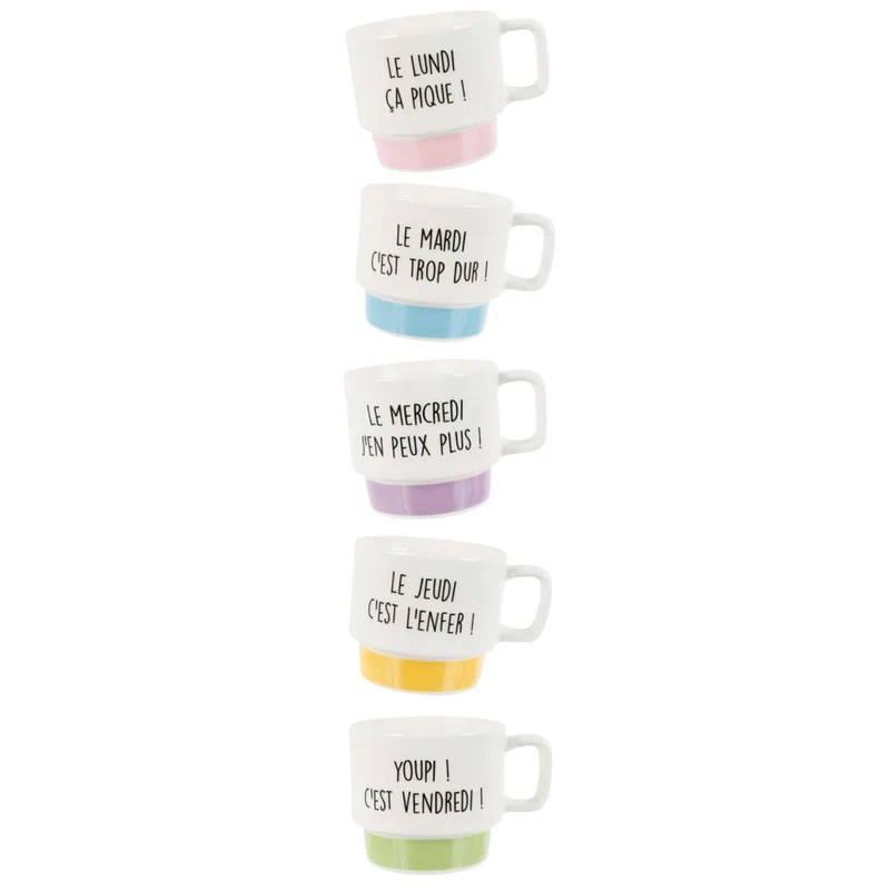COFFRET DE 5 TASSES À CAFÉ SEMAINE