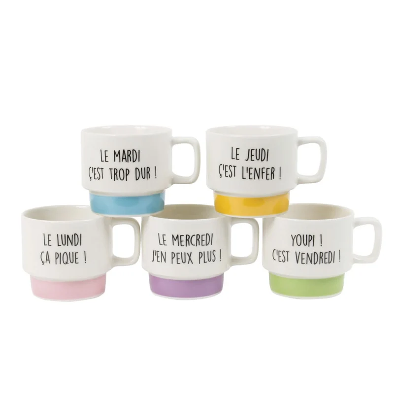 COFFRET DE 5 TASSES À CAFÉ SEMAINE