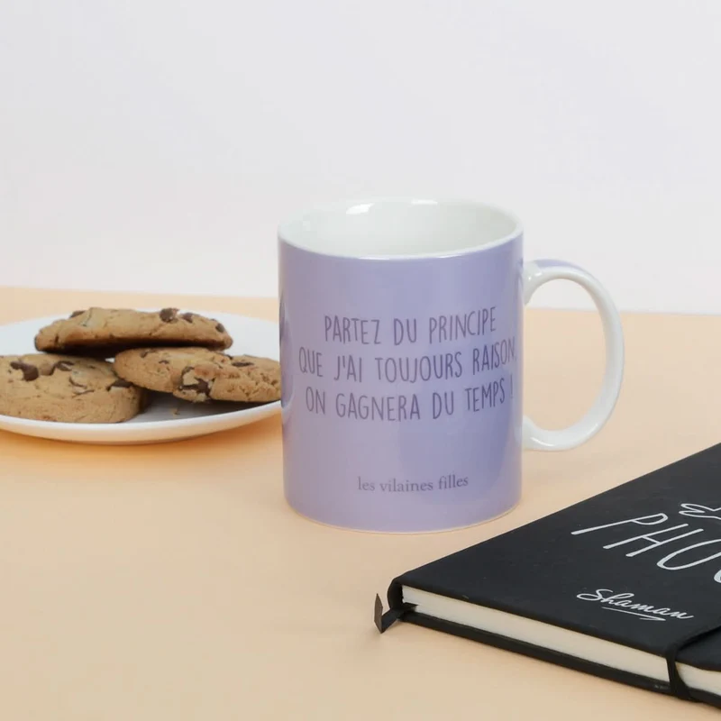 MUG VIOLET PARTEZ DU PRINCIPE