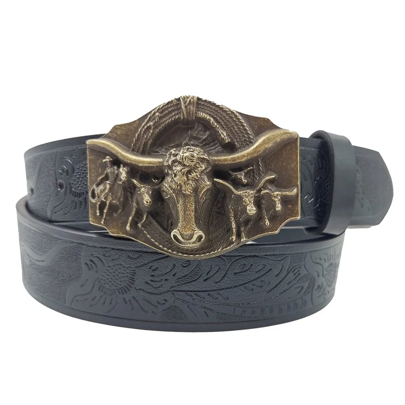 Black Cowboy Belt for Adults