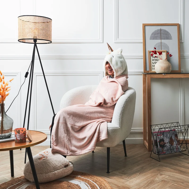 PLAID A CAPUCHE LICORNE