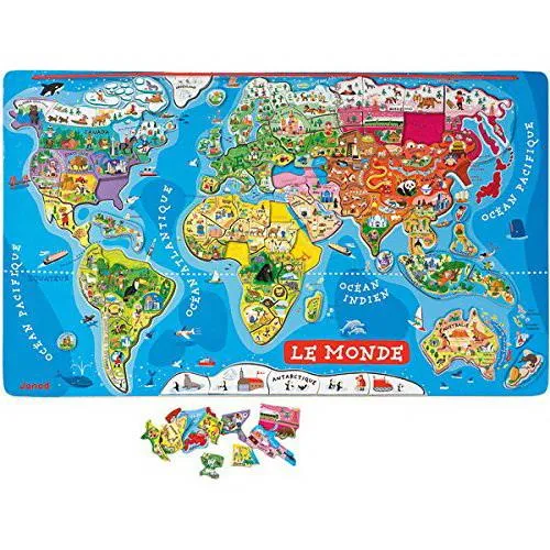 Janod Magnetic Map Puzzle - Puzzle magnétique de carte (Fr)
