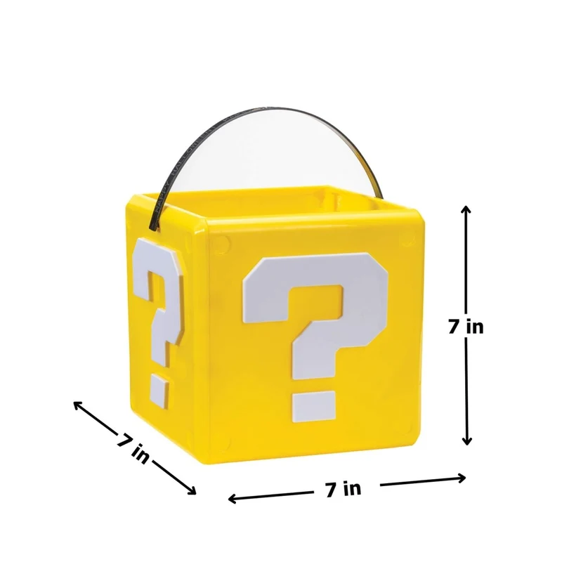 Super Mario Block Treat Pail, 7 x 7 Inches, 1 Count