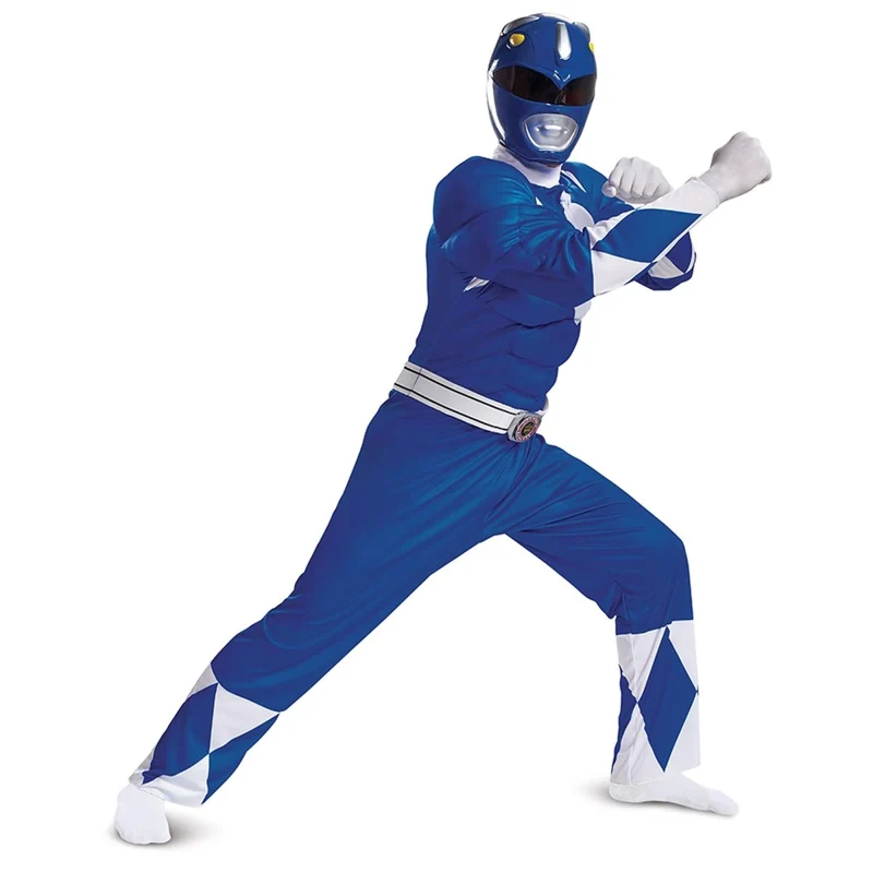 Blue Ranger Muscle Costume for Adults, Power Rangers