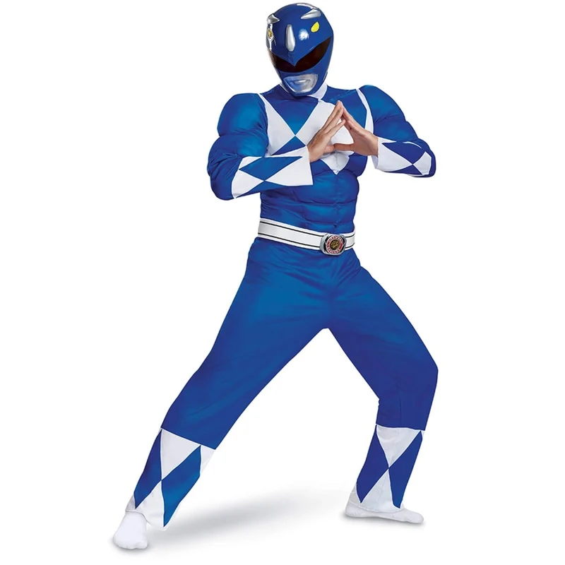 Blue Ranger Muscle Costume for Adults, Power Rangers