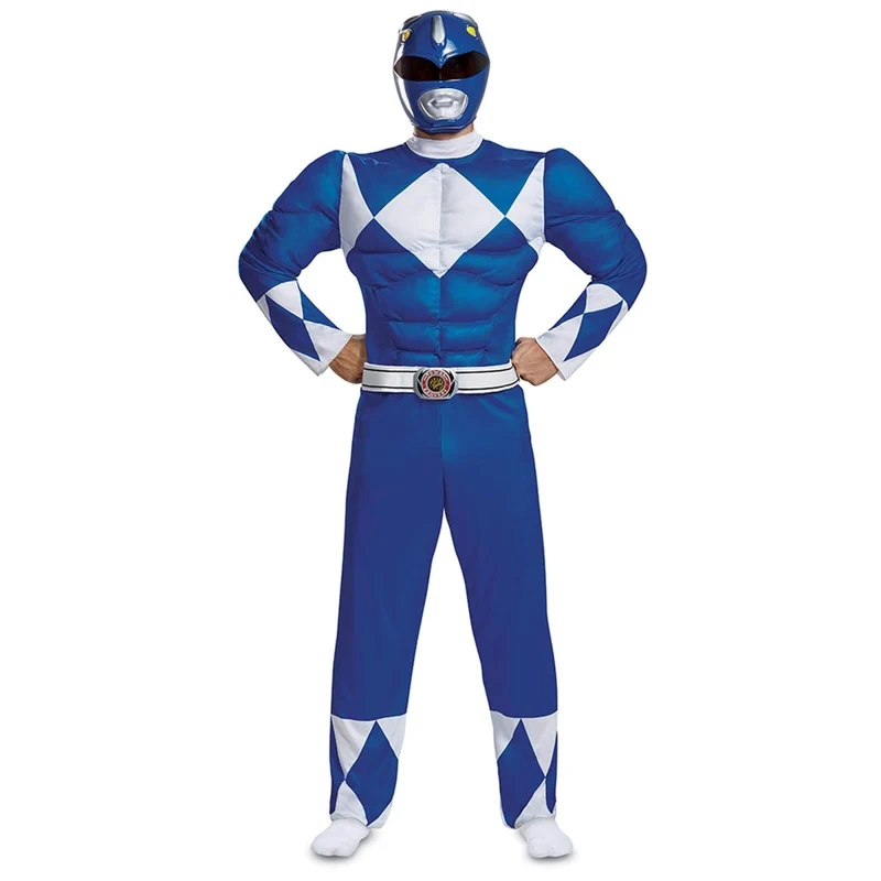 Blue Ranger Muscle Costume for Adults, Power Rangers