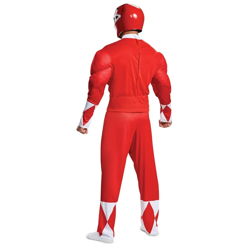 Red Ranger Muscle Costume for Adults, Power Rangers