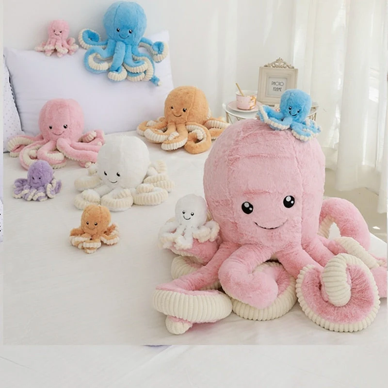 Peluche pieuvre douce 80cm