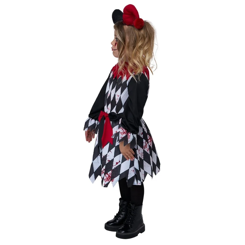 Lil Harlequin Jester Costume for Toddlers, Dress and Headband