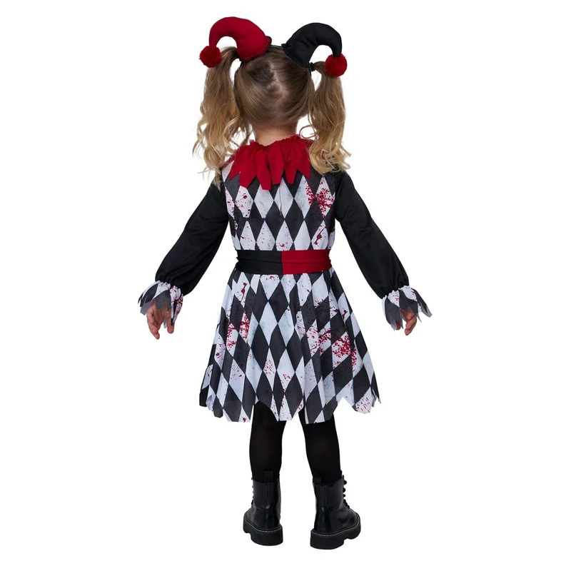 Lil Harlequin Jester Costume for Toddlers, Dress and Headband