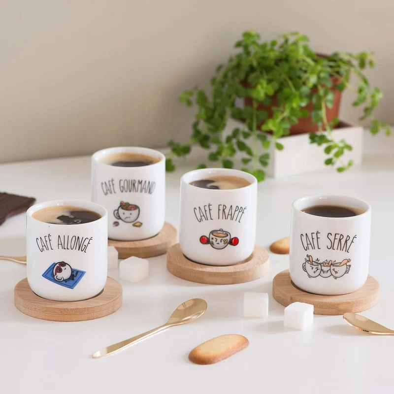 COFFRET DE 4 TASSES A CAFE