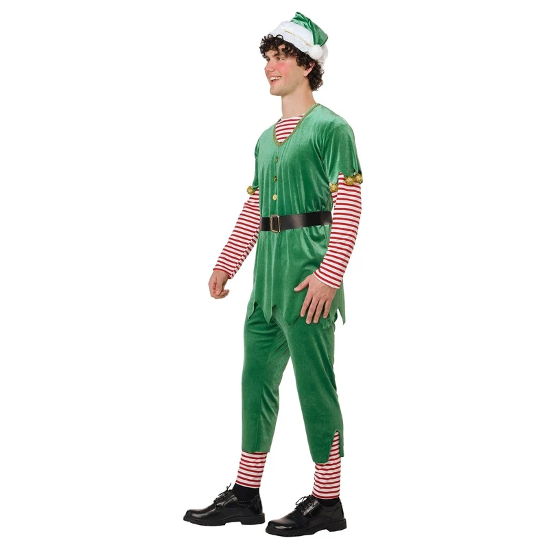 Joyful Christmas Elf Costume for Adults, Tunic, Pants and Hat