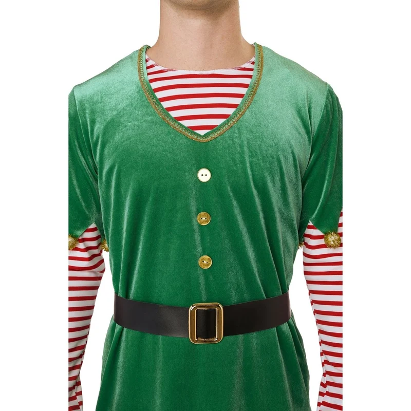Joyful Christmas Elf Costume for Adults, Tunic, Pants and Hat