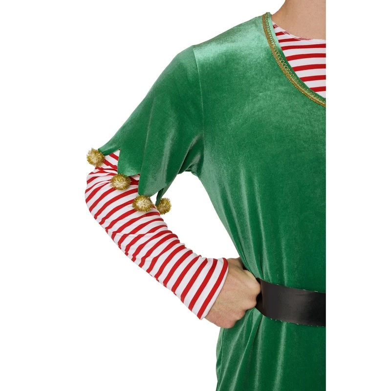 Joyful Christmas Elf Costume for Adults, Tunic, Pants and Hat