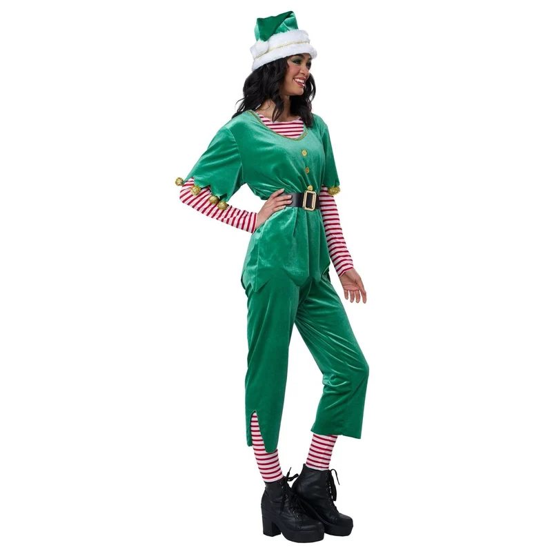 Joyful Christmas Elf Costume for Adults, Tunic, Pants and Hat