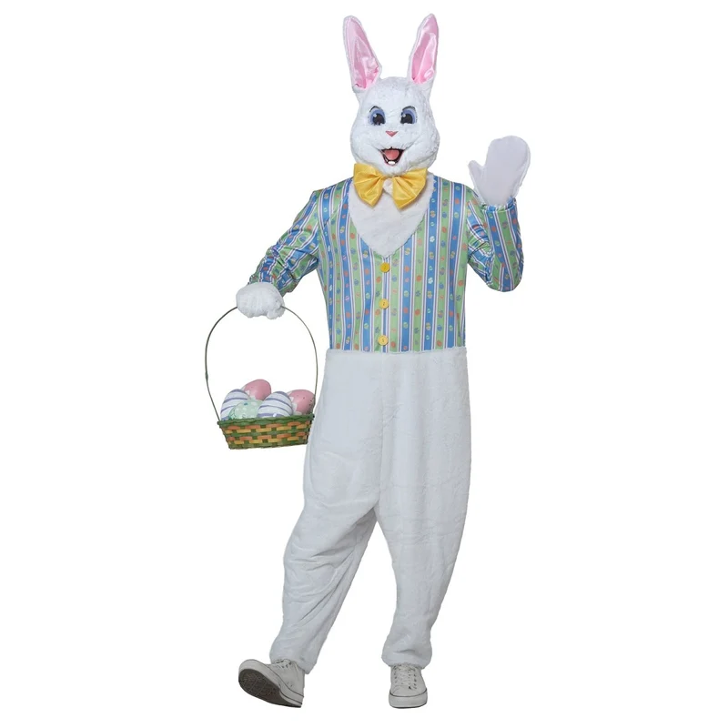 Deluxe Easter Bunny Costume for Adults, Jumpsuit and Mask