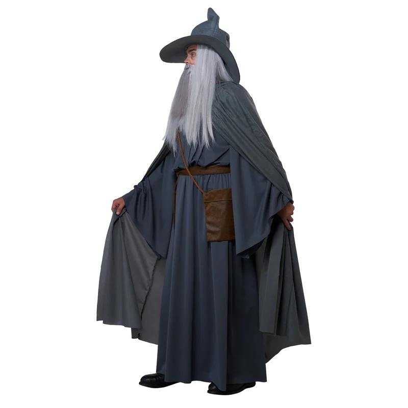 Wandering Wizard Costume for Adults, Robe, Cape, Hat, Beard and Wig