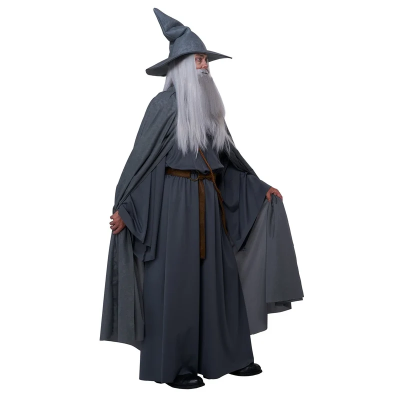 Wandering Wizard Costume for Adults, Robe, Cape, Hat, Beard and Wig