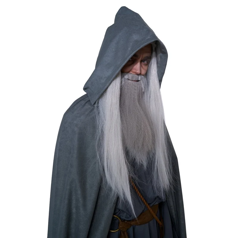 Wandering Wizard Costume for Adults, Robe, Cape, Hat, Beard and Wig