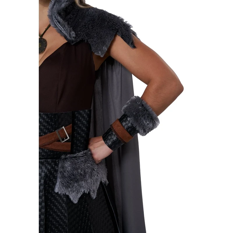 Viking Warrior Costume for Adults, Dress, Cape, Belt with Skirt