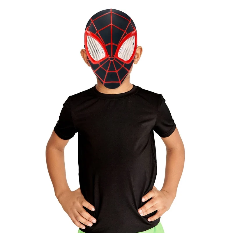Miles Morales Plastic Mask for Kids, Marvel, Spider-Man Costume Accessories