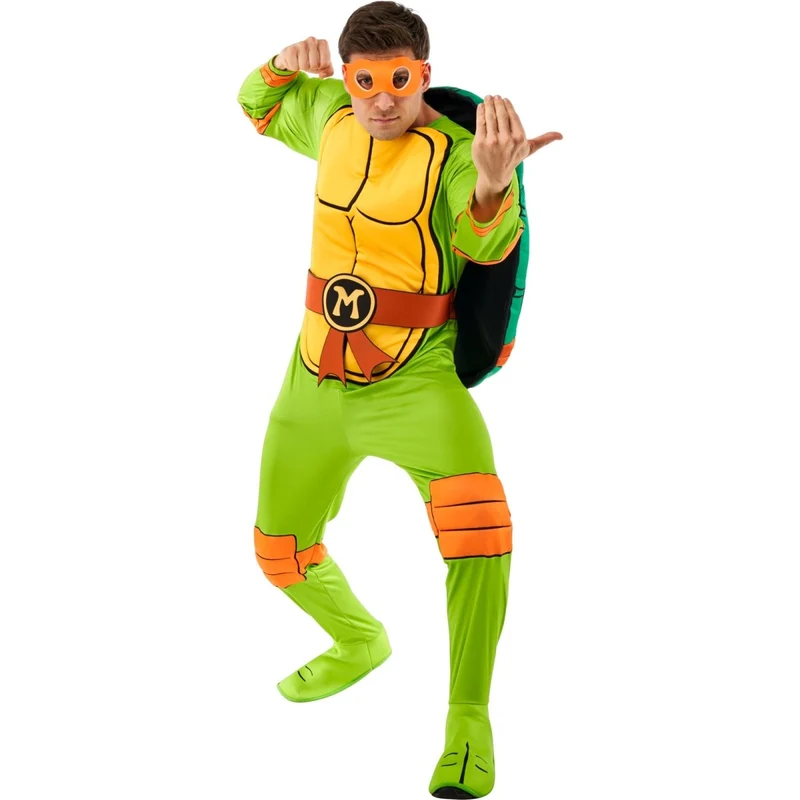 Ninja Turtles Michelangelo Deluxe Costume for Adults, TMNT Superhero Costume