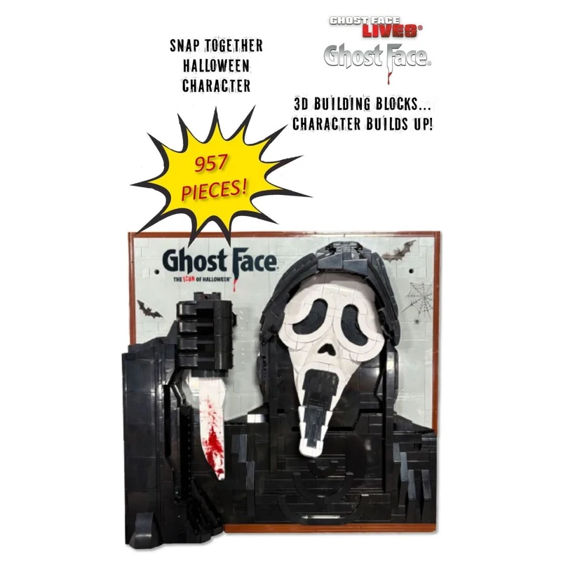Ghost Face 3D Puzzle Blocks, Scream, 957 Pieces