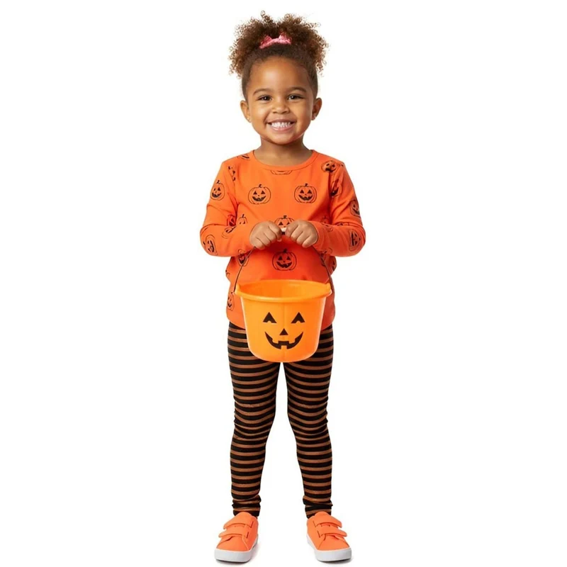 Orange Plastic Pumpkin Bucket, 1 Count
