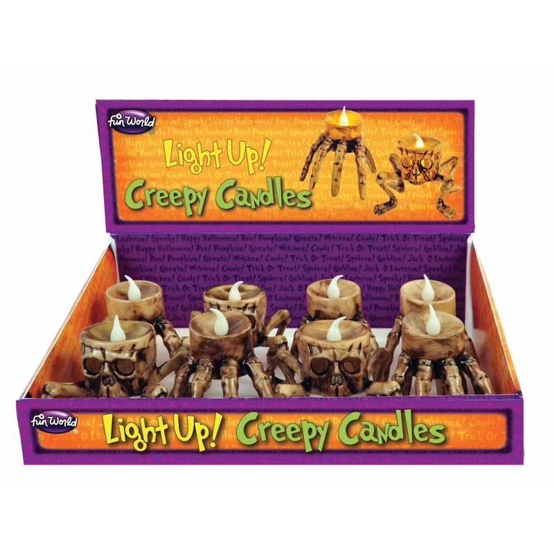 Skeleton Light-Up Creepy Candle, Halloween Decoration, Assortment, 1 Count