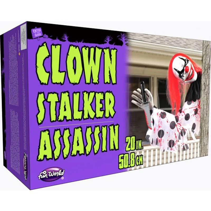 Scary Clown Stalker, Outdoor Halloween Decoration, 1 Count